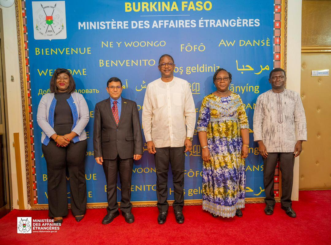 Ambassador O.P. Meena paid a courtesy call on H.E. Karamoko Jean Marie Traoré, Minister of Foreign Affairs of Burkina Faso.