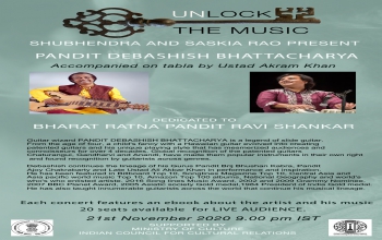Live concert - Pandit Debashish Bhattacharya (Guitar), accompanied by Ustad Akram Khan on Tabla to be telecast live on 21 November 2020 at 9 PM IST