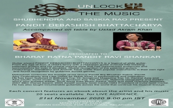 Live concert - Pandit Debashish Bhattacharya (Guitar), accompanied by Ustad Akram Khan on Tabla to be telecast live on 21 November 2020 at 9 PM IST