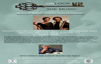 Pandit Shubhendra Rao & Vidushi Saskia Rao Poster- Unlock the Music Series.