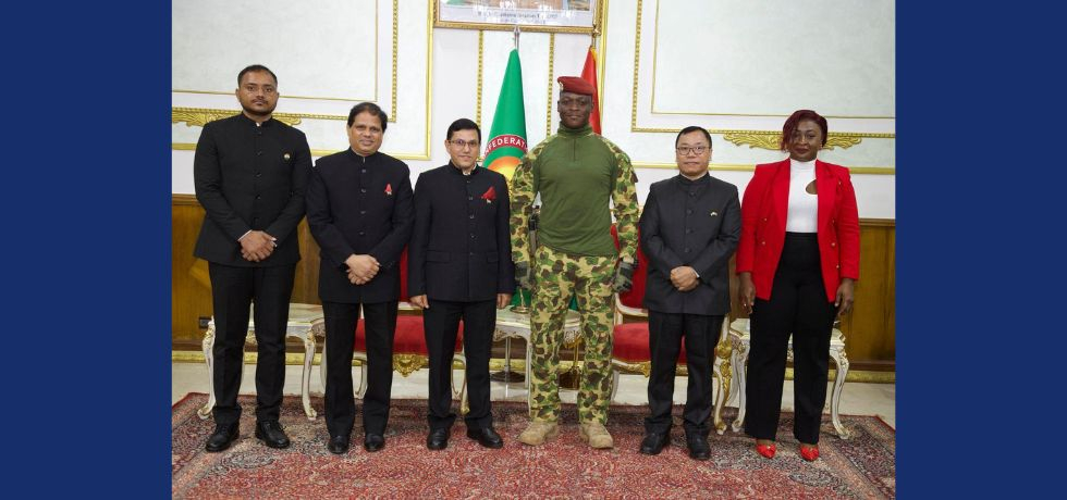 Ambassador Om Prakash Meena presented his Letter of Credentials to H.E. Captain Ibrahim TRAORE, President of Faso, Head of State on June 26, 2025
