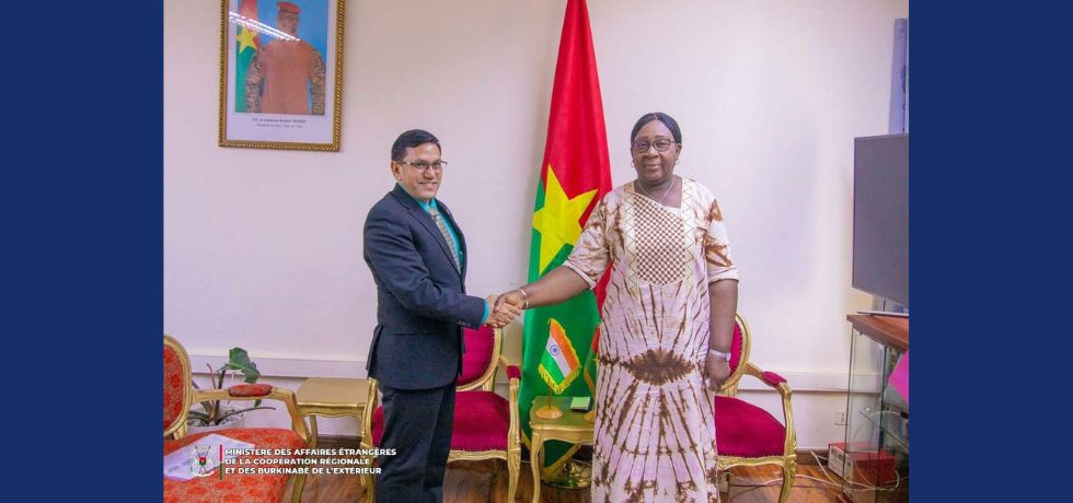 Ambassador Om Prakash Meena called on Ms. B. Stella Eldine Kable/Kabore, Deputy Ministry of Foreign Affairs, Regional Cooperation, and Burkinabés Abroad, Burkina Faso on June 13, 2025