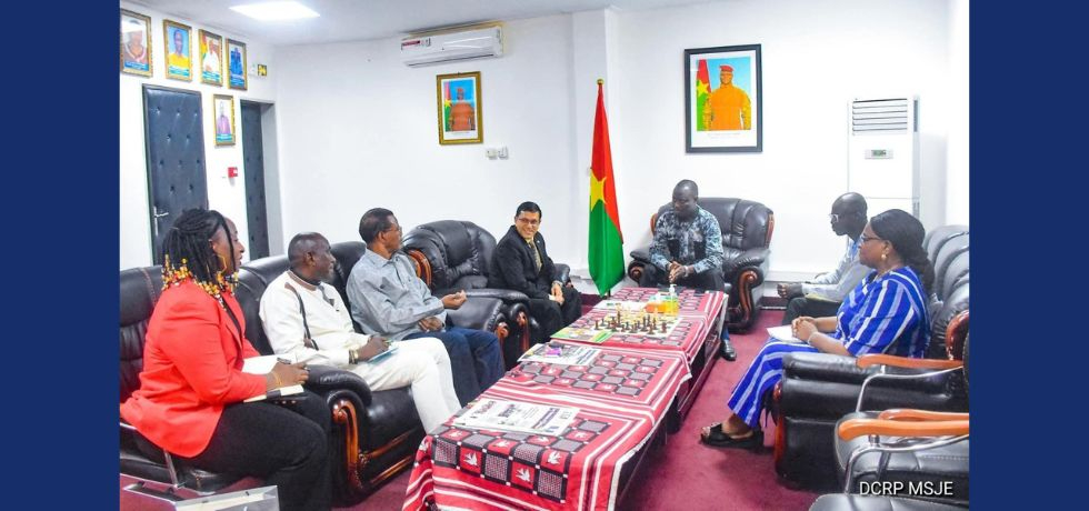 Ambassador Om Prakash Meena paid a courtesy call on H.E. Mr. Roland Somda, Minister of Sports, Youth and Employment, Government of Burkina Faso on June 12, 2025