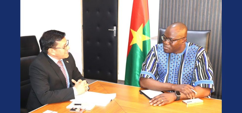 Ambassador Om Prakash Meena, paid a courtesy call on H.E. Dr. Aboubakar NACANABO, Minister of Economy, Finance and Planning of Burkina Faso, on May 05 2025