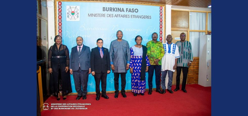 Ambassador Om Prakash Meena called on the Minister of Foreign Affairs, Regional Cooperation and Burkinabe Abroad, H.E. Karamoko Jean Marie Traore and presented copy of letter of credence on January 24, 2025