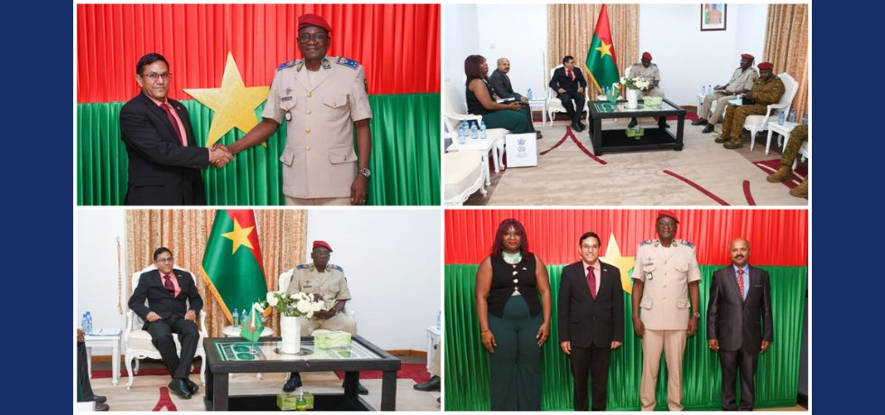 07 April, 2026 - Ambassador paid a courtesy call on H.E. Major General Célestin SIMPORE, Minister of War and Patriotic Defence of Burkina Faso.