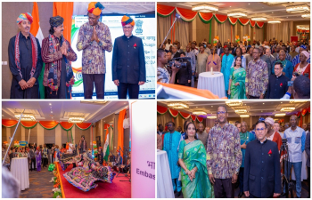 Ambassador hosted a reception on the occasion of the 77th Republic Day of India, an evening dedicated to the commemoration of 150th Anniversary of Vandematram. Foreign Minister H.E. Mr. Karamoko Jean Marie Traore graced the occasion as Chief Guest.