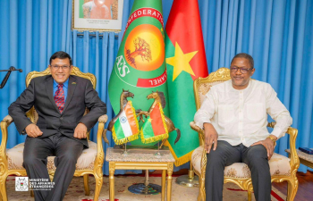  Ambassador O.P. Meena paid a courtesy call on H.E. Karamoko Jean Marie Traoré, Minister of Foreign Affairs of Burkina Faso.